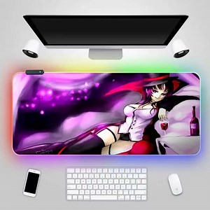 [Hot Item] Custom Logo Anime LED Light Gaming Mouse Pad with RGB and Charger