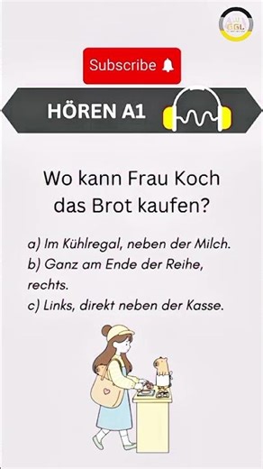 Goethe zertifikat A1 Hören Test -65#deutschkurs#German Listings###learngerman ##germanpronunciation