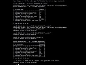 ERROR 1819 (HY000): Your password does not satisfy the current policy requirements