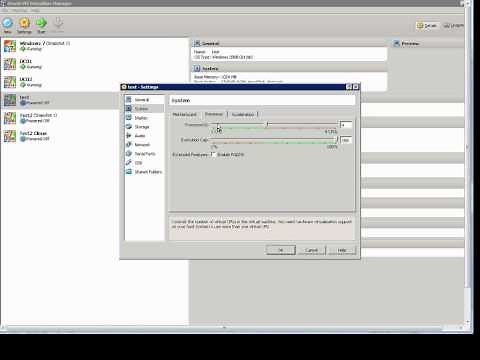 How to add more processors for a virtual machine in VirtualBox manager