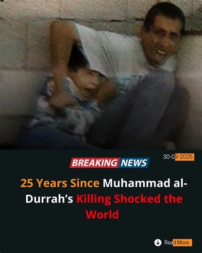 Al_Hind on Instagram: "🚨On September 30, 2000, 12-year-old Muhammad al-Durrah was killed by Israeli forces in Gaza, captured in iconic France 2 footage. The video, showing him and his father under fire, became a symbol of the Second Intifada. Al Jazeera and Middle East Eye marked the 25th anniversary on September 30, 2025. #MuhammadAlDurrah #Gaza #SecondIntifada#globalnews #news #worldnews #breakingnews #newsupdate #currentaffairs #internationalnews #politics #global #dailynews #latestnews #hea