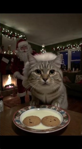 Cristmas🌲cat😺 #cristmas #funny #3dcartoon #3d #cute #aivideo #kids #cat #cristmas #baby #video