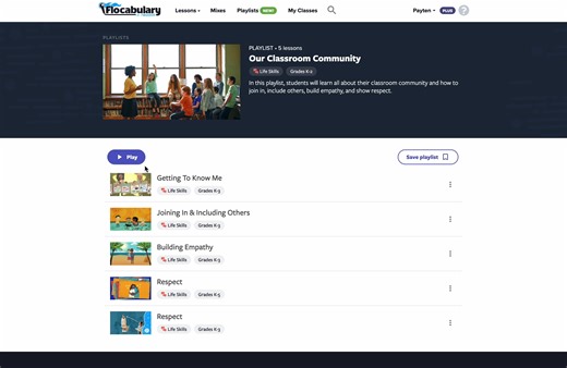 Create a non-stop educational concert right in your classroom! 🎤🧑‍🎤 With Flocabulary's NEW Playlists, you can now play Flocabulary videos back-to-back - perfect for background tunes during independent work or small groups. 🎶 Get inspired by building a strong classroom community with this playlist or make your own: https://bit.ly/3yP9aKd | Flocabulary