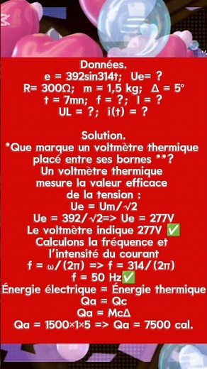 Maths et Physique Faciles- Exercice corrigé sur le courant alternatif.📣