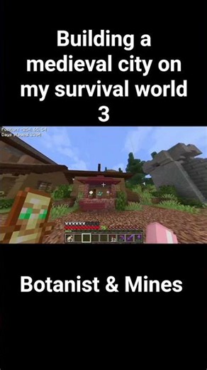 Building a medieval city on my survival world, part 3. Botanist & Mines #minecraft #basebuilding