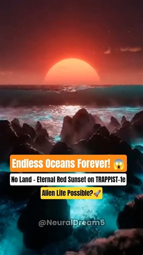 This Exoplanet Has Endless Oceans & Eternal Red Sunset – No Land Anywhere! TRAPPIST-1e