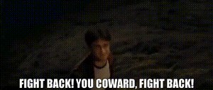 Fight back! You coward, fight back!