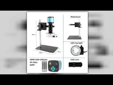 48MP 13MP 1080P Digital Microscope Soldering 4K HDMI USB VGA Microscope Camera 130X Zoom Lens For E