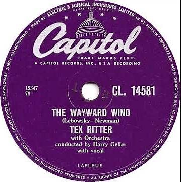 UK New Entry 1956 (95) Tex Ritter - The Wayward Wind