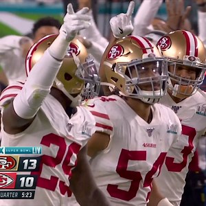 The San Francisco 49ers defense comes up STRONG with the INT! 📺: #SBLIV on FOX 📱: NFL app // Yahoo Sports app | NFL