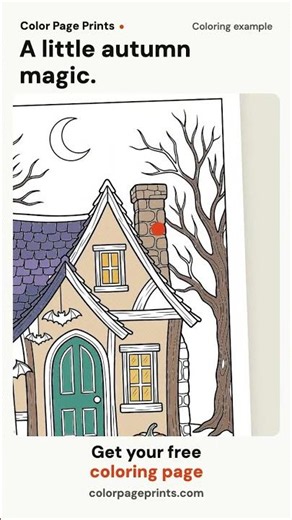 Free Halloween Coloring Page for Adults | Moonlit Cottage
