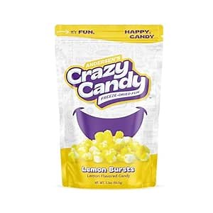 Freeze Dried Lemonheads, Crazy Candy Lemon Bursts - Intense Citrus Flavor Crispy Candy