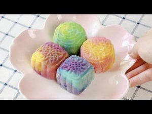 Making Ice Skin Mooncake With Custard Filling 冰皮月饼 | Happy Mid-Autumn Festival