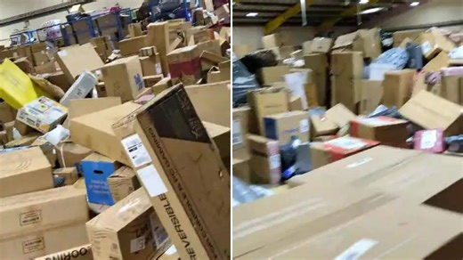 Shock video shows Christmas chaos as undelivered parcels pile up at Yodel depot