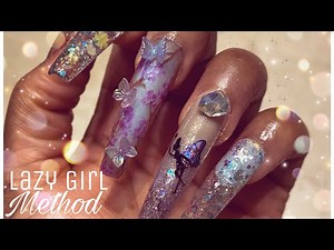 FREESTYLE GLITTER NAIL TUTORIAL | Charlie’s Nail Art | Lazy Girl Method | Makartt x Femi Beauty