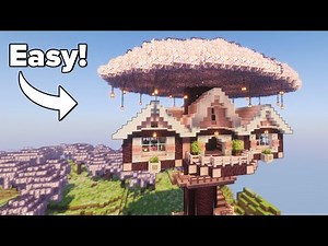 Minecraft: How to Build a Cherry Treehouse | Tutorial🏠