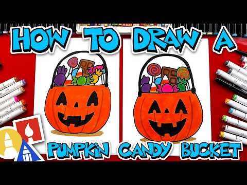 How To Draw A Pumpkin Candy Bucket