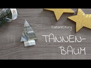 Quickly and easily fold a Christmas tree from money; folding instructions for a 5 Euro banknote.