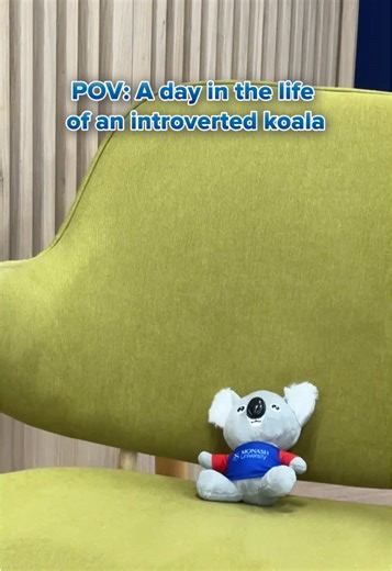 Have you seen this student around? 🐨 He's probably hiding in a corner, busy revising. 🤣📖 #MonashMalaysia #Koala #UniLife #CampusLife #StudentLife #Fyp