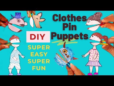How to Make Puppets with Clothes Clip | DIY | Paper & Wooden Clothespin Peg Puppet Making Craft