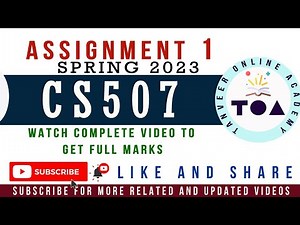 CS507 Assignment No.1 Spring 2023 Solution by Tanveer Online Academy | CS507 Assignment Spring 2023