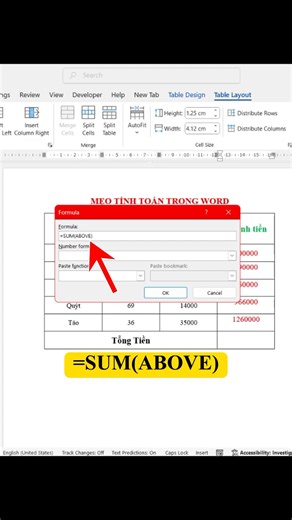 Cách tính toán trong Word #tinhocvanphong #word #Excel #exceltips #sachtinhocvanphong | Kỹ Năng Tin Học Văn Phòng