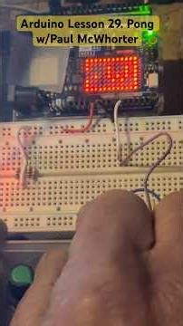 Arduino Lesson 29, home work. Embellished. Pong on matrix/ gate/paddle. W/Paul McWhorter #arduino .
