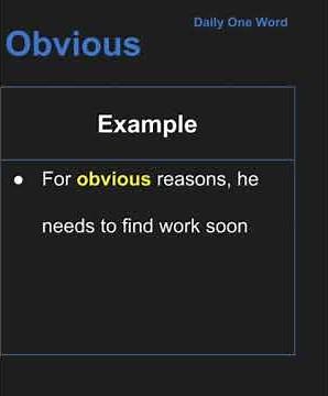 Meaning of Obvious