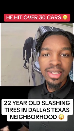 22 YEAR OLD SLASHING TIRES IN DALLAS TEXAS NEIGHBORHOOD 😳 #yaboyant #man #crime #dallas #arrested