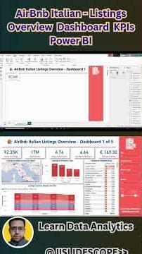 How to Create AirBnb Italian - Listings Overview Dashboard KPIs in Power BI #powerbitutorial