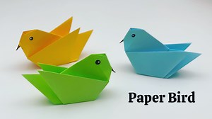 Paper Bird Craft / How to Make Bird With Paper At Home / Paper Craft / Easy Paper Bird #craft #papercraft #paperbird #bird #toys | Crafty Cart