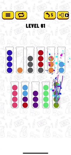 Ball sort puzzle. Level 61