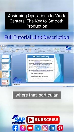Operations to Work Centers The Key to Smooth Production | SAP PP Master Data | SAP Courses | SAP ERP