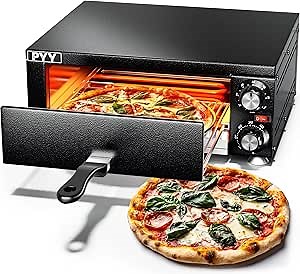 PYY Electric Pizza Oven Indoor Countertop Pizza Oven Commercial Pizza Maker Machine for Home with Timer Stainless Steel Pizza Cooker