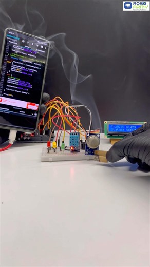 MQ2 Gas Alert System Done without laptop 🚨🔥 #Shorts #Arduino #roboarmy