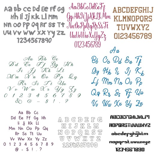500 BX Embroidery Fonts Bundle for Machine | Embroidery Alphabet & Monogram Letters | Script Fonts in 3 Sizes - Etsy