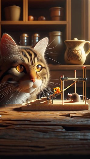 This Mouse is Living in 2050! 🐭🧠 Forget everything you knew about cats and mice. This little engineer just built a custom elevator for his cheese! 🧀 The cat is absolutely stunned. Is this the smartest mouse on the internet? Watch until the end! 🤯 #shorts #ai #fyp #dc #catandmouse