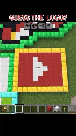 Minecraft Falling Concrete Powder: YouTube Logo 🟥 #shorts