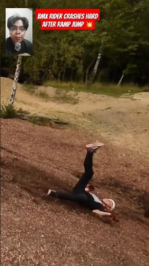 BMX Rider Crashes Hard After Ramp Jump 💥 #bike #extremesports