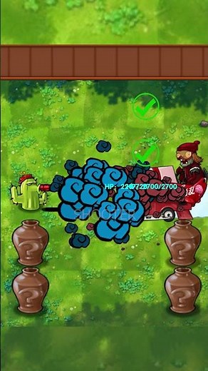 PvZ 1 Fusion 3.0 - 5 Cactus Plants Team With Rapid Fire Vs 5 Zombie Vases - P29 #shorts #pvz