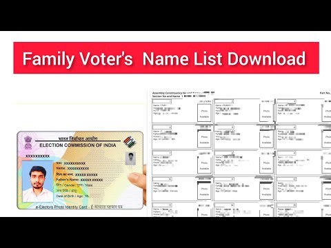 Family Voter's Card Name List Download | Voter's ID download pdf file online | Electoral roll 