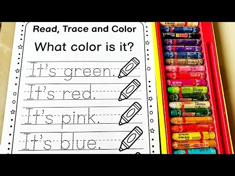 Learn Colors for Kids 🌈 | Read Trace and Color Worksheet 🖍️ | Preschool Learning