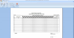 Contoh format absensi harian guru dan karyawan sekolah