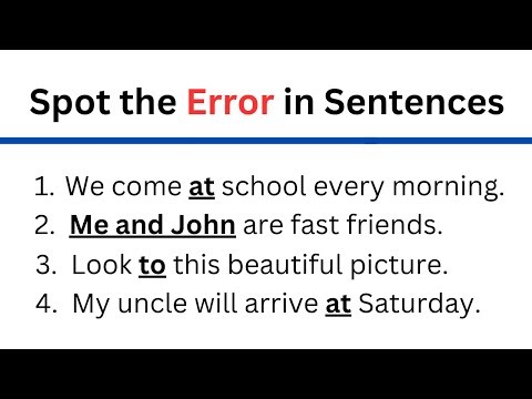 Spot the error in sentences