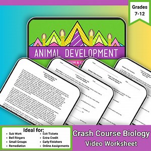 Crash Course Biology Episode 16: Animal Development Worksheet Pack