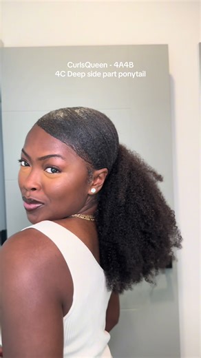 Ponytail Deep Side Part Tutorial Inspired by CurlsQueen