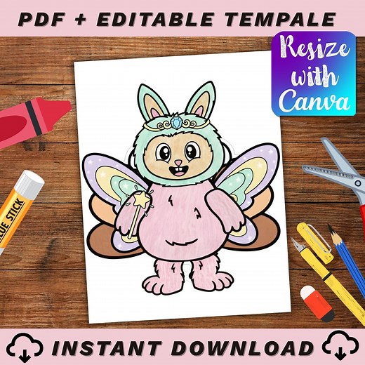 Labubu Fairy Turkey Disguise Printable Craft, Cute Turkey Costume PDF, Thanksgiving Classroom Activity, Kids Fall Art, Instant Download - Etsy