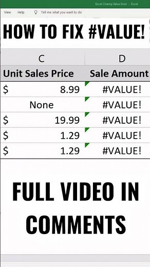 How to Fix VALUE Error in Excel
