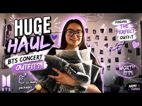 HUGE haul + finding my BTS concert outfit 💜