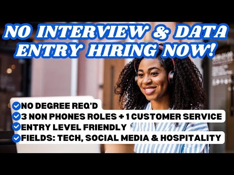 NO INTERVIEW, NON PHONE & DATA ENTRY JOBS HIRING NOW! | REMOTE JOBS FOR 2025 & 2026